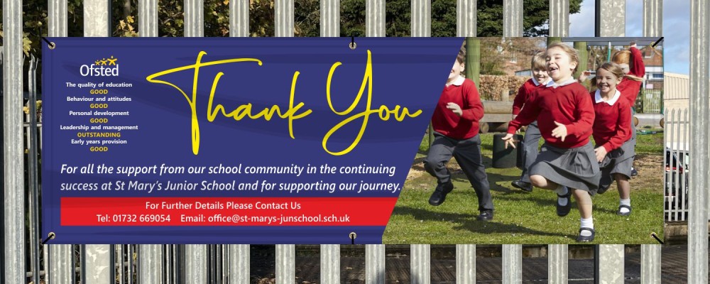 School Banner for Ofsted Inspection - Full Colour Layout 5