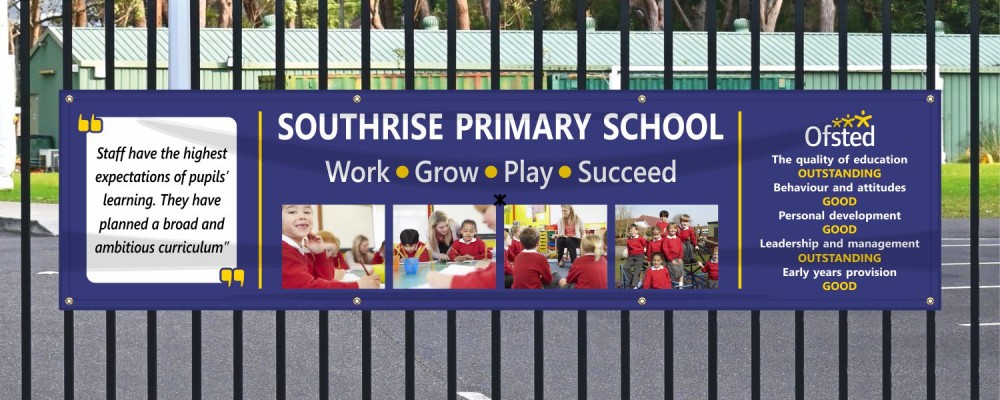 Ofsted Style School Banner - Full Colour Layout 2