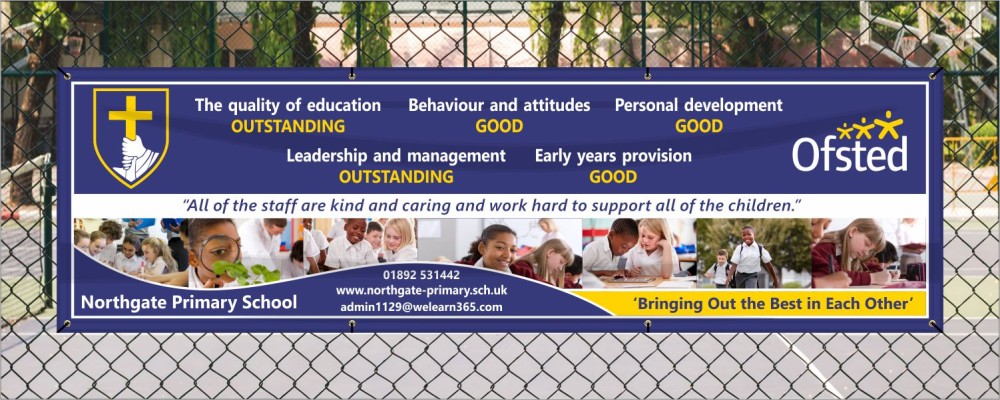 School Banner for Ofsted Inspection - Full Colour Layout 5