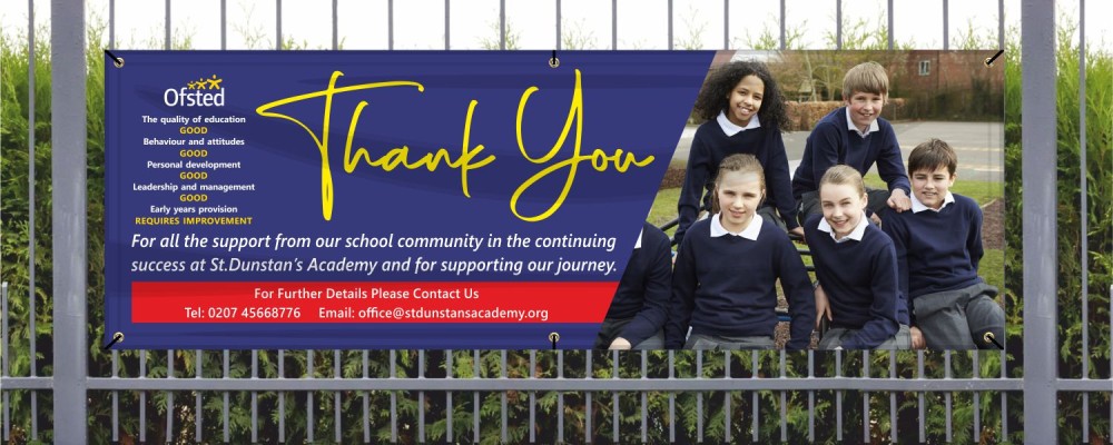 School Banner for Ofsted Inspection - Full Colour Layout 5