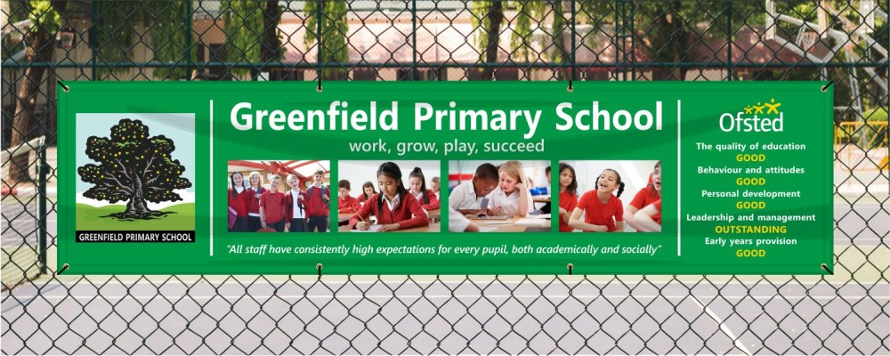 Ofsted Style School Banner - Full Colour Layout 2